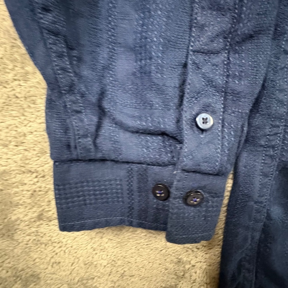 Tommy Bahama Men's XL Navy Linen Jacquard LS Button Up Shirt SEE DESCRIPTION - Picture 9 of 13